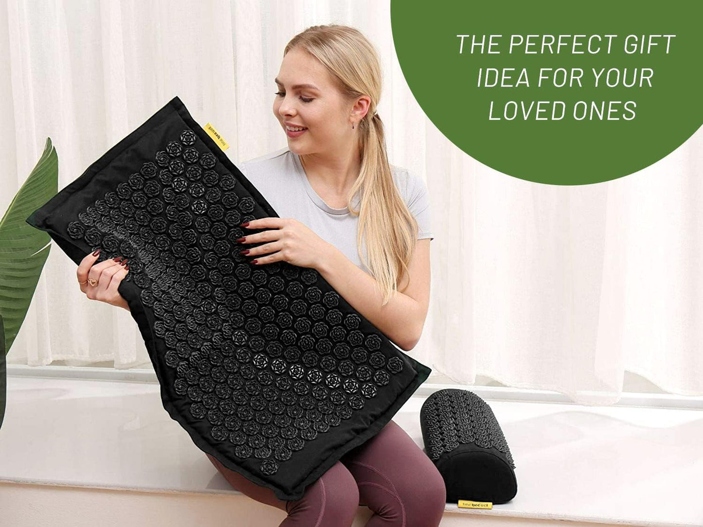 Acupressure Mat and Pillow Set | Acupuncture Mat for Back and Neck Pain Relief | Pranamat Inspired Accupressure Mats for Stress, Sciatic Pain, Feet Massage | Eco-Friendly Travel Bag Included