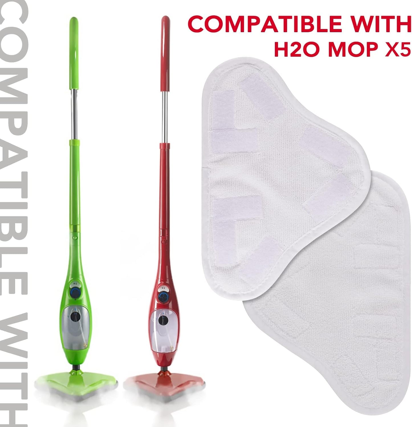 Microfiber Steam Mop Pad Replacement Compatible with H2O H20 Mop X5 Steam Steam