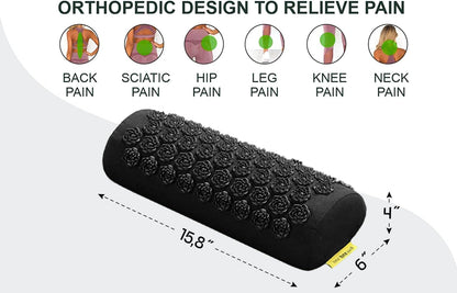 Acupressure Mat and Pillow Set | Acupuncture Mat for Back and Neck Pain Relief | Pranamat Inspired Accupressure Mats for Stress, Sciatic Pain, Feet Massage | Eco-Friendly Travel Bag Included