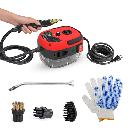 2500W Portable Handheld Steam Cleaner High Temperature Pressurized Steam Cleaning Machine with Brush Heads and Gloves Cleaner