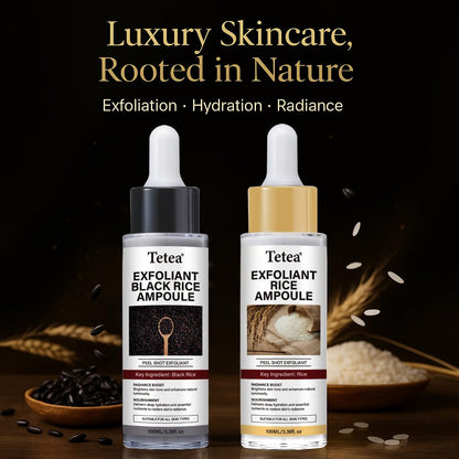 Peel Shot Glow Rice Ampoule Duo – 2 PCS White & Black Rice Facial Serum | Lightweight Hydrating Formula for All Skin | 3.38 Fl Oz Each