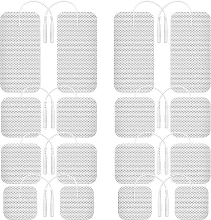 TENS Unit Replacement Pads Electrodes for Back Pain Relief, Self-Adhesive & Gel Free for Electrotherapy White (Pack of 16)