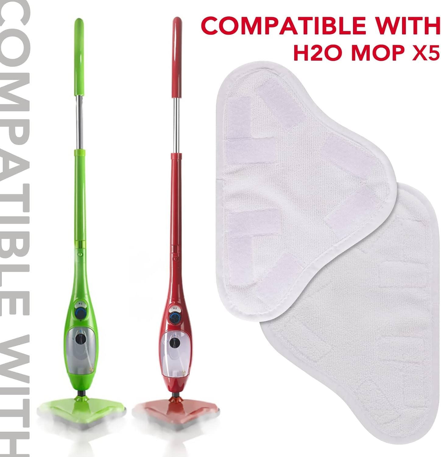 Microfiber Steam Mop Pad Replacement Compatible with H2O H20 Mop X5 Steam Steam