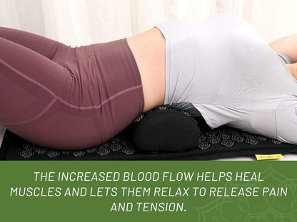 Acupressure Mat and Pillow Set | Acupuncture Mat for Back and Neck Pain Relief | Pranamat Inspired Accupressure Mats for Stress, Sciatic Pain, Feet Massage | Eco-Friendly Travel Bag Included