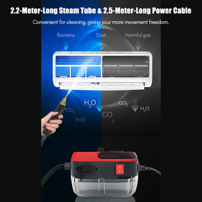 2500W Portable Handheld Steam Cleaner High Temperature Pressurized Steam Cleaning Machine with Brush Heads and Gloves Cleaner